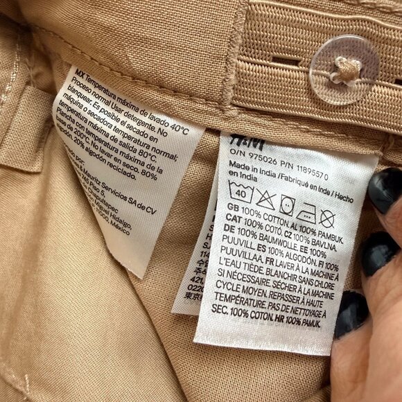 NWT H&M Boys Beige Cotton Chinos Pants Size 6 Adjustable Waist 100% Cotton - Picture 5 of 8